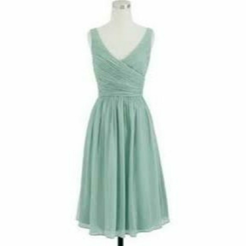 J. Crew Dusty Green Heidi Chiffon Dress Size 12